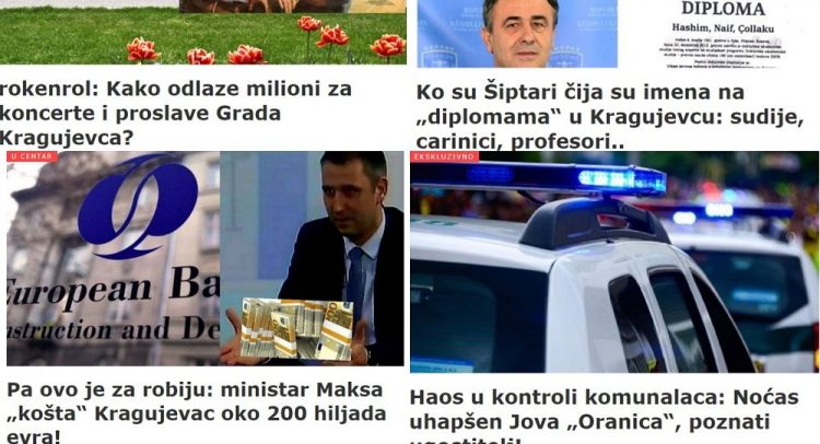 ucentar.rs prošle nedelje svojim temama uzburkao Šumadiju i region.