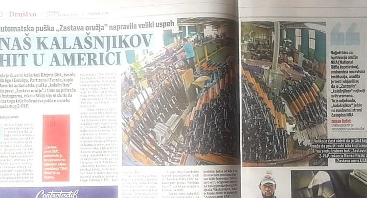 Srpska štampa o pušci iz Kragujevca koja je trenutno broj 1 u Americi!