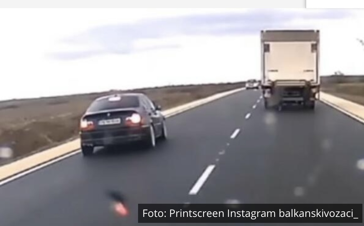 (VIDEO)OVAJ VOZAČ BMW JE OPASNOST NA PUTU: Dao je gas i krenuo da obilazi kamion, u deliću sekunde ŽIVOTI SU VISILI O KONCU