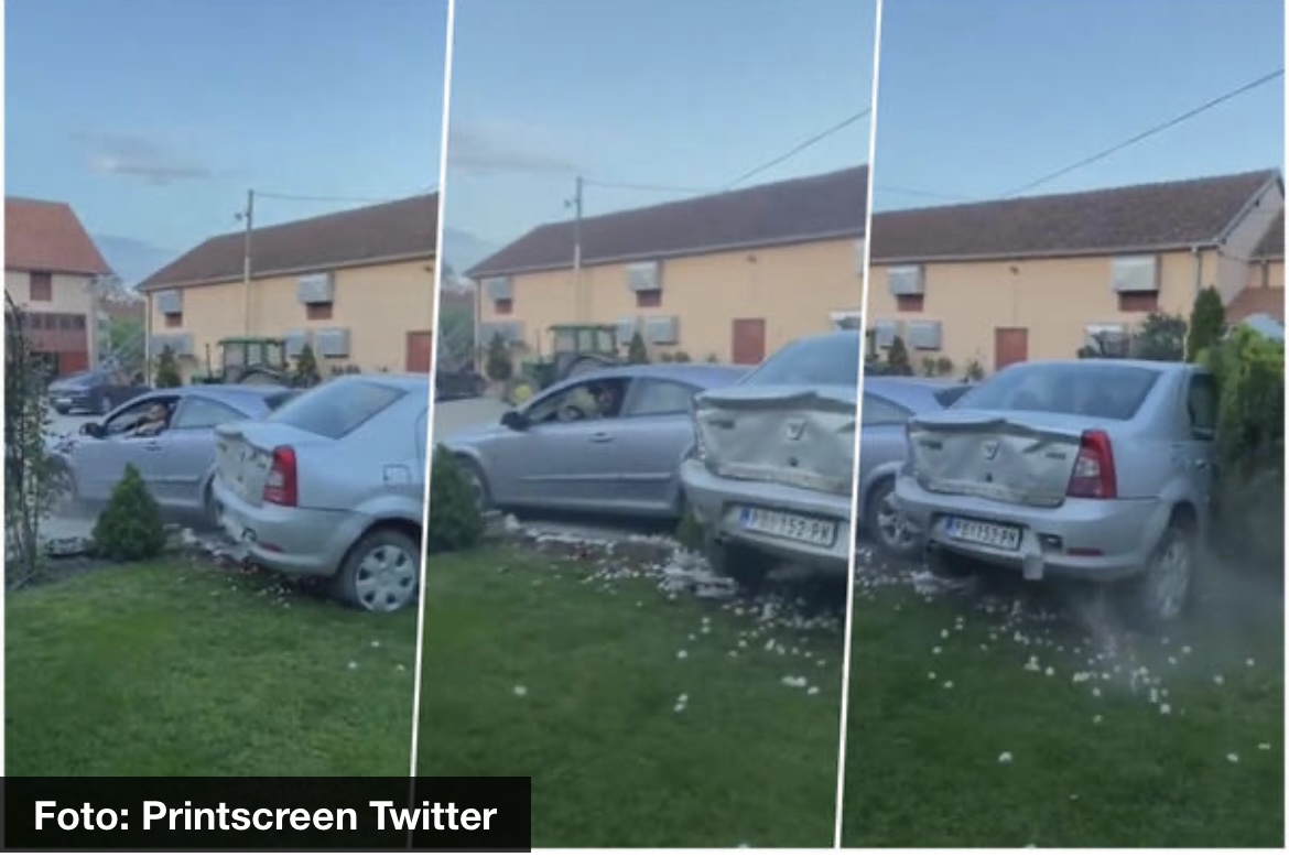 (VIDEO)Pomahnitali vozač uleteo u dvorište i UNIŠTAVAO automobile!