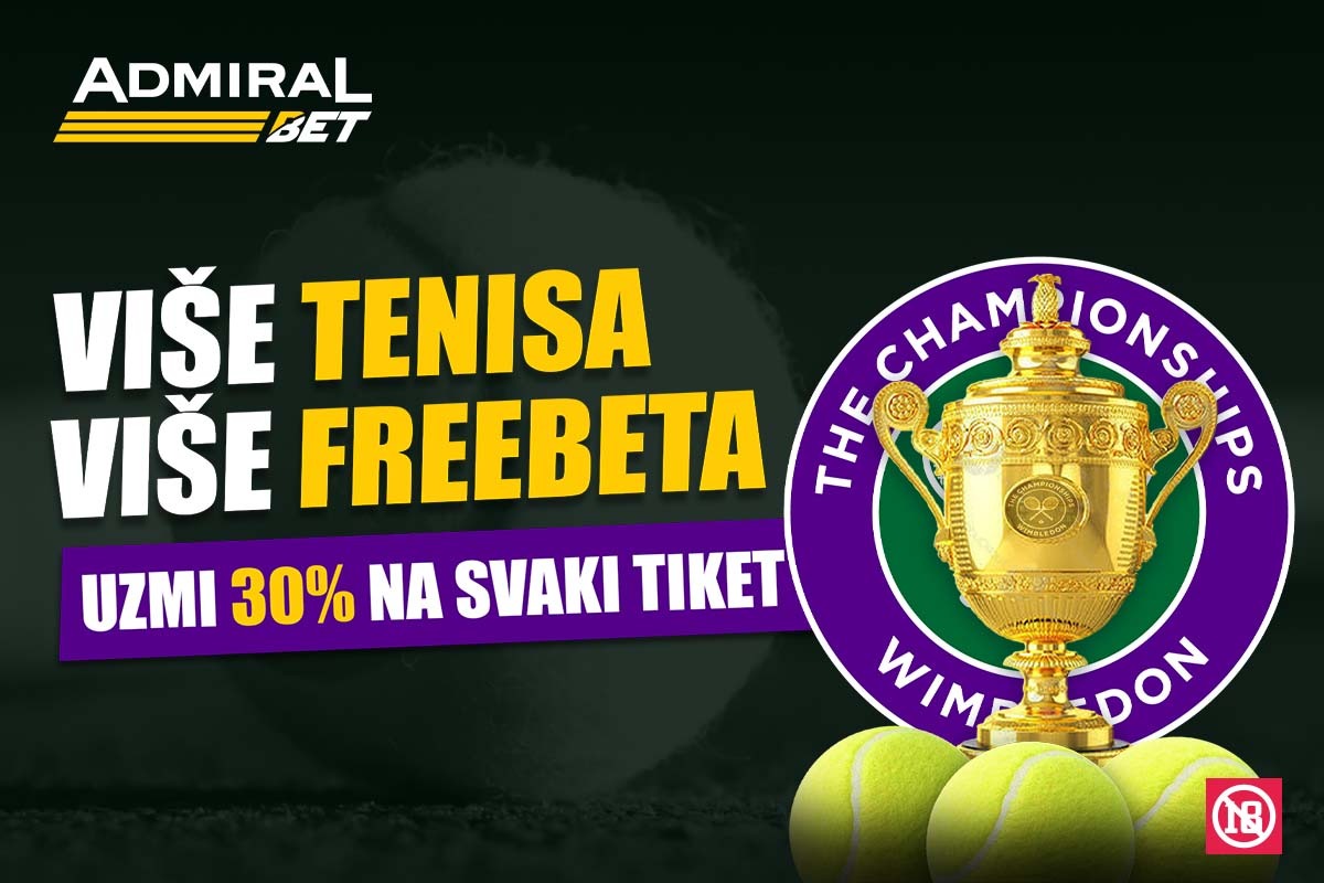 Kreće Vimbldon! Više tenisa, više freebeta, jedinstvena prilika na AdmiralBetu!