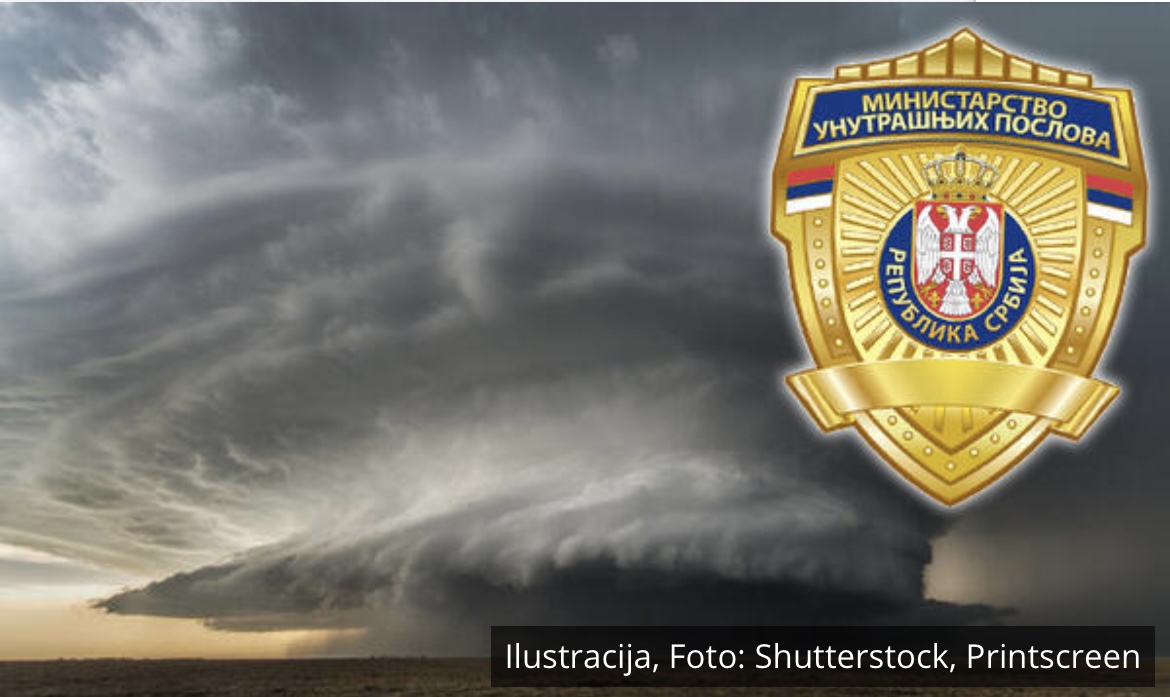 MUP IZDAO HITNO METEOROLOŠKO UPOZORENJE: Očekuju se veoma intenzivni pljuskovi, krupan grad, ORKANSKI VETROVI I GRMLJAVINA