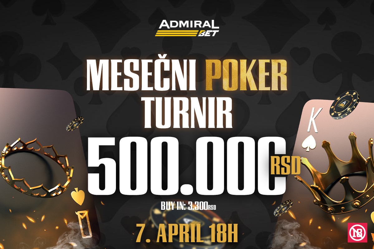 NOVIH 500.000 RAZLOGA DA UČESTVUJETE U POKER TURNIRU OVOG VIKENDA