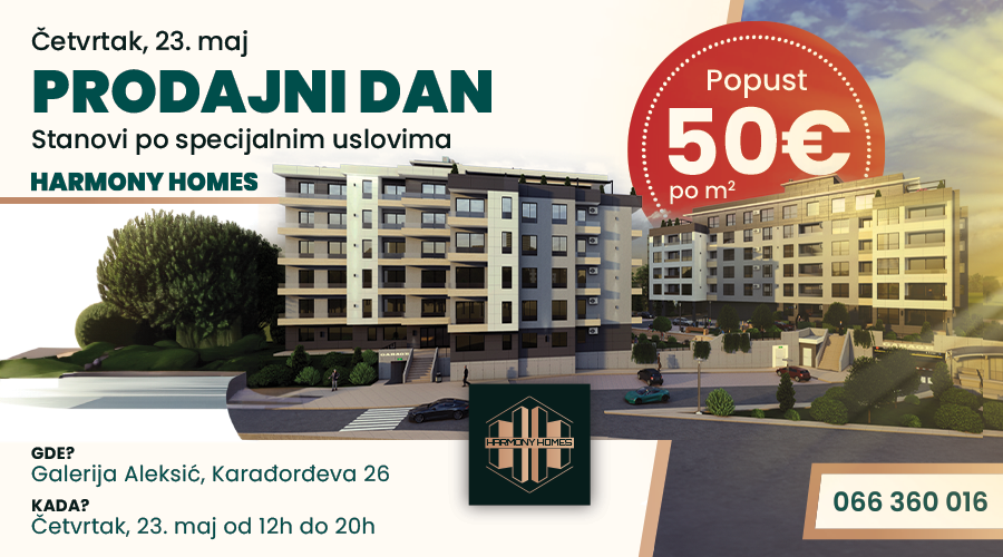 Ne propustite specijalnu ponudu! Harmony Homes stanovi po sniženim cenama, samo na prodajnom danu!