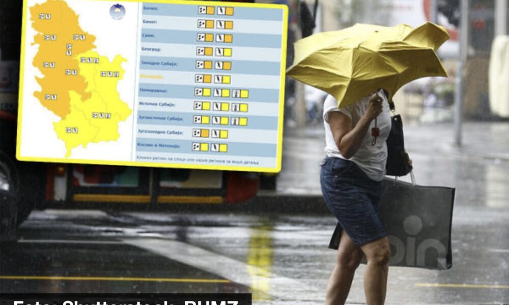 RHMZ UPOZORAVA, STIŽU NEVREME I OBILNE PADAVINE U OVE DELOVE SRBIJE! Upaljen meteo alarm, evo kad se vraćaju vrućine