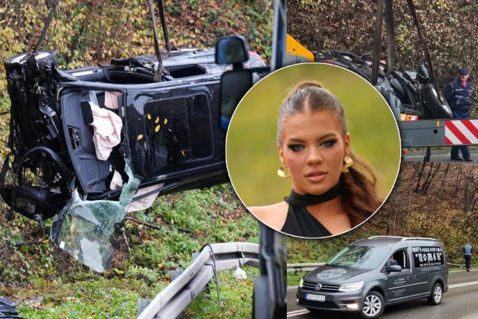 PREDNJI DEO POTPUNO SRUŠEN, AIRBEGOVI OTVORENI, OTKINUO SE I TOČAK: Ovako izgleda “audi” u kojem su stradali Ana Radović i Aleksandar iz Tutina