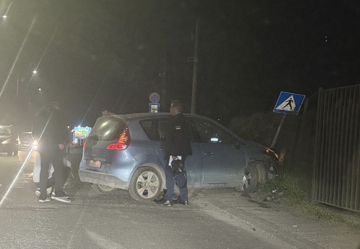 Udes kod Pirotehnike: Vozač oborio saobraćajni znak i zakucao se u ogradu