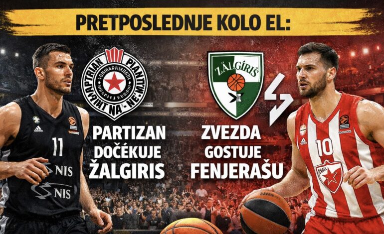 PRETPOSLEDNJE KOLO EL: Partizan DOČEKUJE Žalgiris, Crvena zvezda GOSTUJE FENJERAŠU