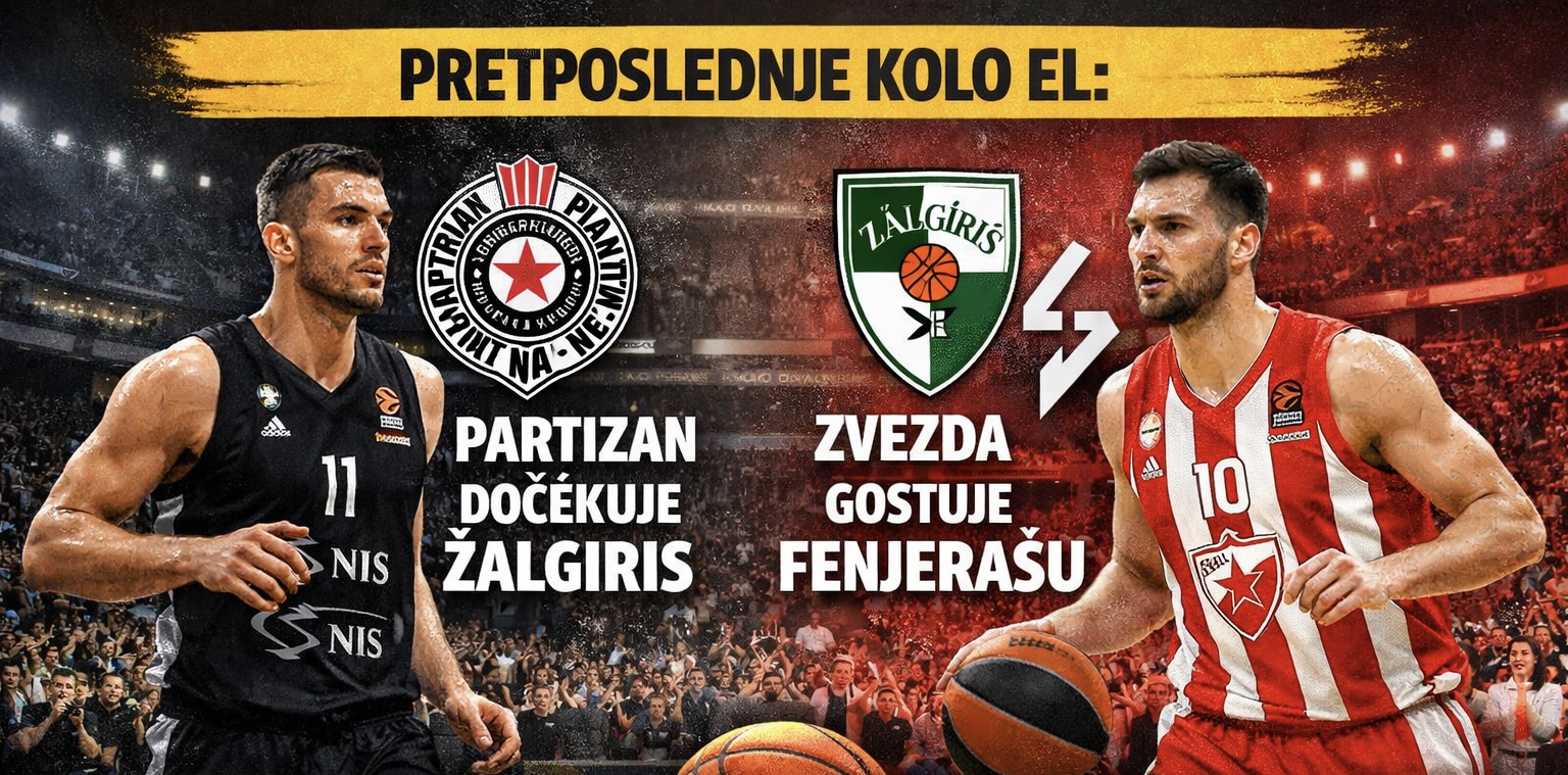 PRETPOSLEDNJE KOLO EL: Partizan DOČEKUJE Žalgiris, Crvena zvezda GOSTUJE FENJERAŠU