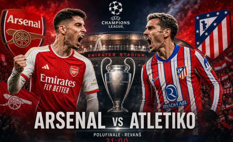BITKA ZA FINALE NA EMIRATIMA – ARSENAL DOČEKUJE ATLETIKO Revanš koji odlučuje prvog putnika za Budimpeštu