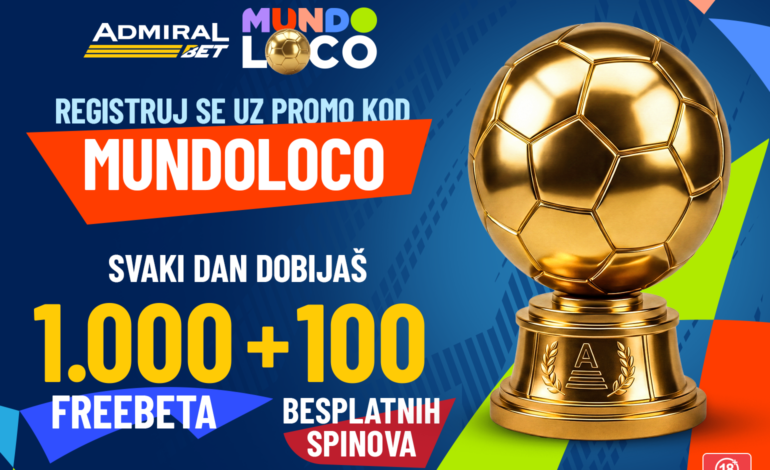 SAMO U ADMIRALBETU – ČAK 40 DANA BONUSA TOKOM MUNDIJALA