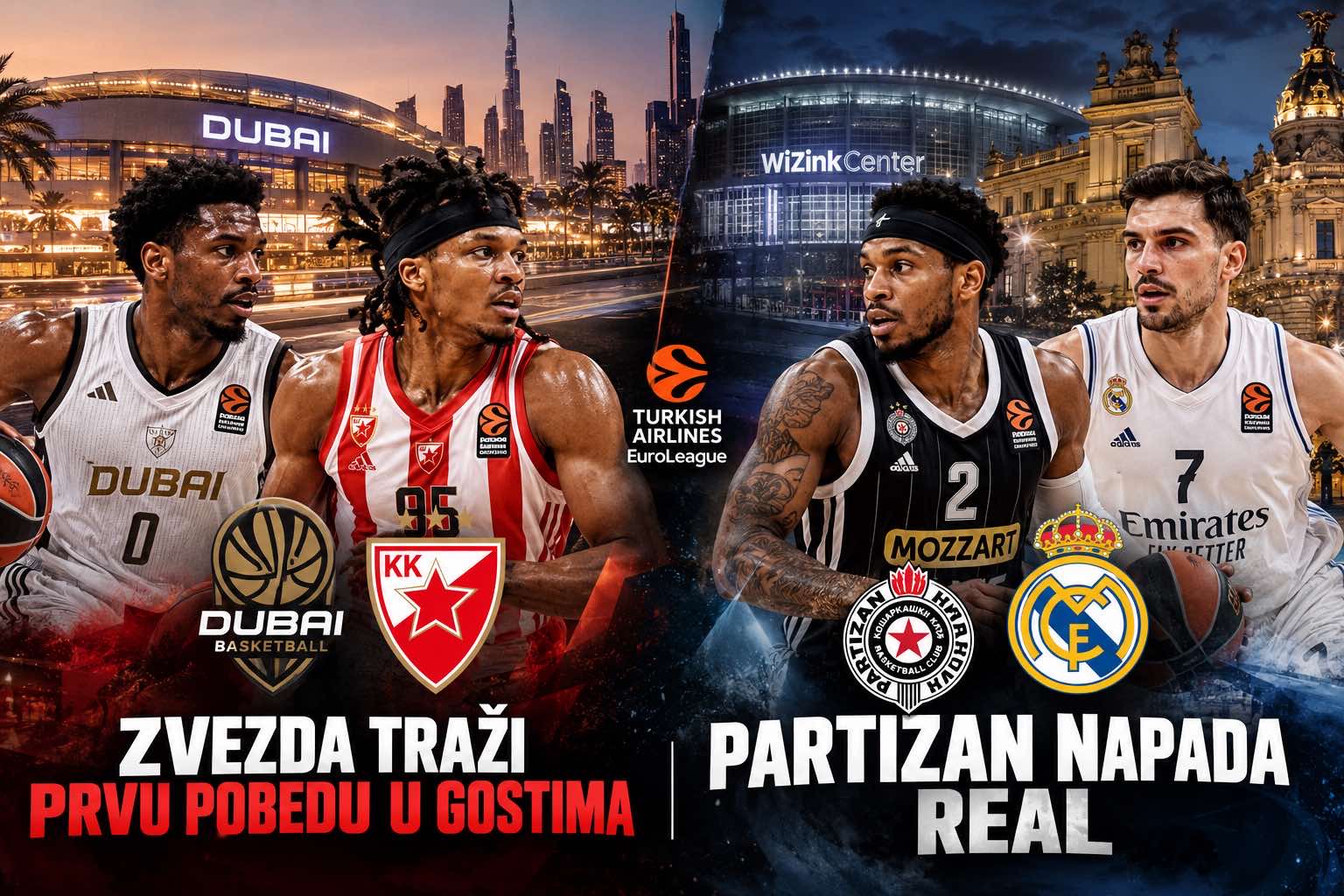 EL: ZVEZDA TRAŽI PRVU POBEDU U GOSTIMA, PARTIZAN NAPADA REAL