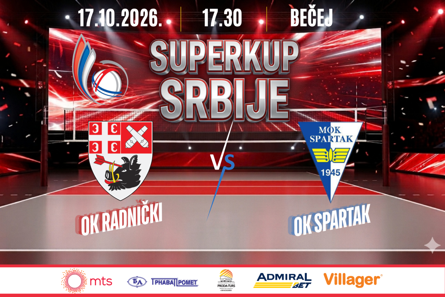 Radnički protiv Spartaka otvara sezonu borbom za trofej Superkupa Srbije