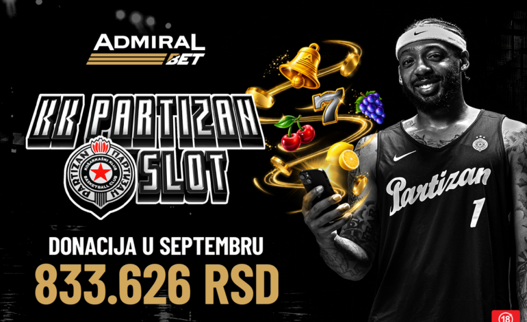 PREKO 833.000 DINARA ZA VIŠI CILJ – PRVI REZULTATI NOVE SARADNJE ADMIRALBETA I KK PARTIZAN